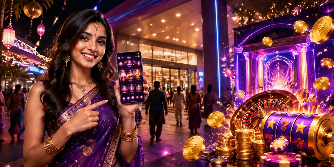 Mobile gaming interface showing casino and betting in India